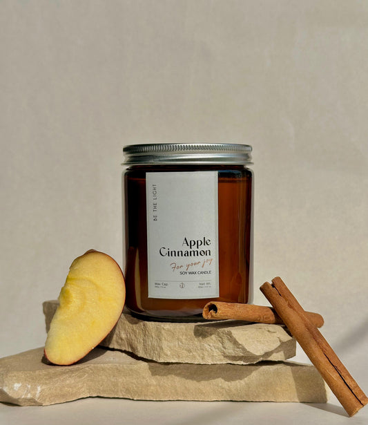 Apple Cinnamon Scented Candle – 100% Organic, Hand-Poured