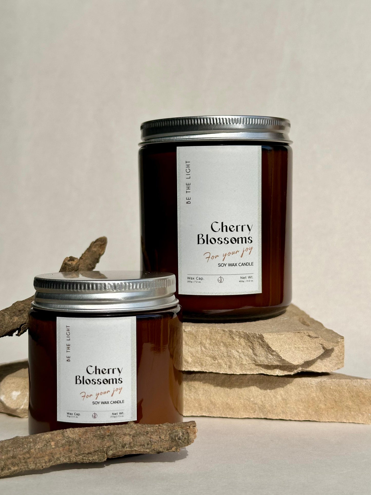 Cherry Blossom Scented Candle – Hand-Poured & 100% Organic Soy Wax