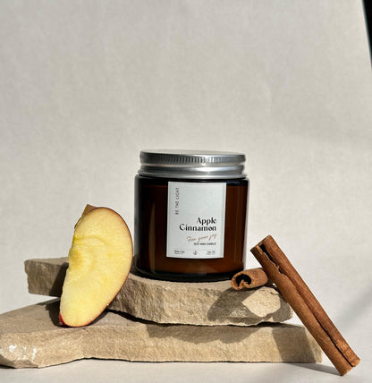 Apple Cinnamon Scented Candle – 100% Organic, Hand-Poured
