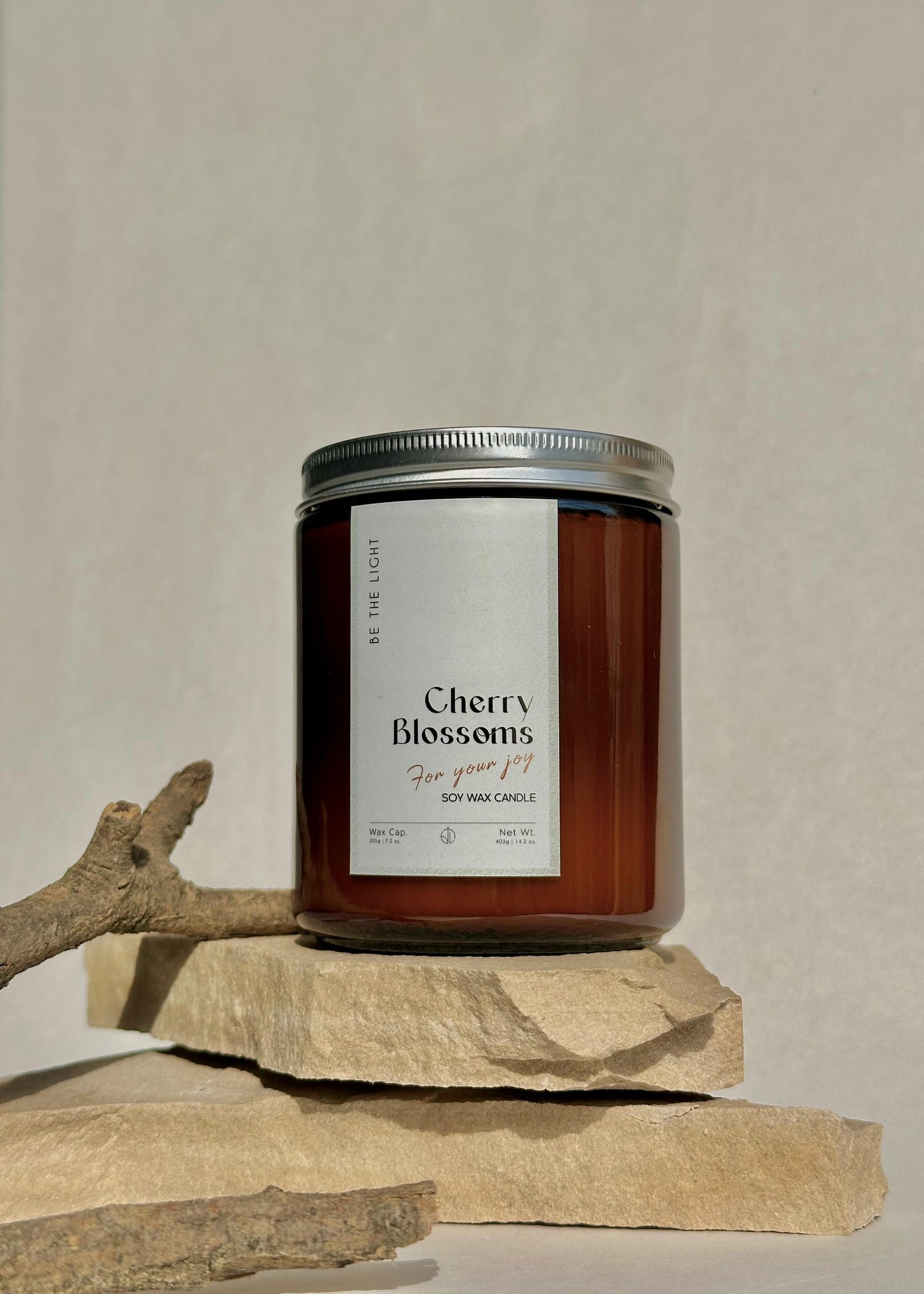 Cherry Blossom Scented Candle – Hand-Poured & 100% Organic Soy Wax