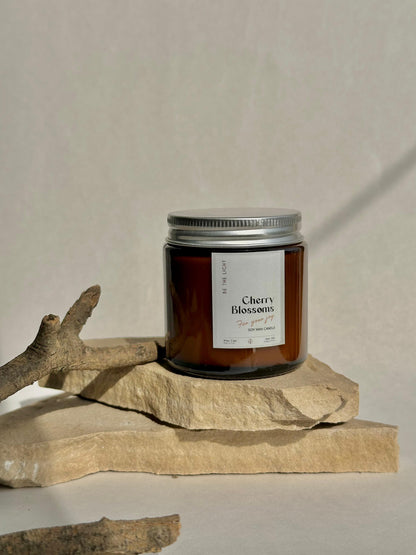 Cherry Blossom Scented Candle – Hand-Poured & 100% Organic Soy Wax